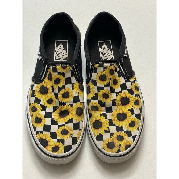 Vans women’s size 9.5 sunflower slip ons - Picture 1 of 9
